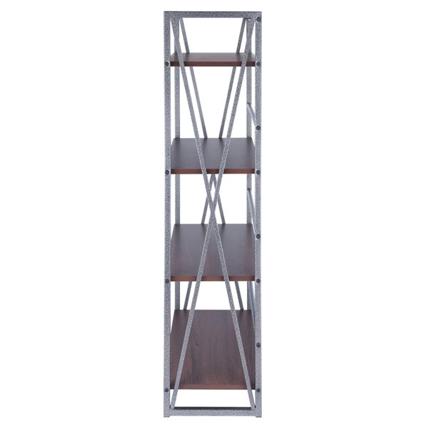 Winsome Wood Isa 4-Tier Shelf - Graphite and Walnut