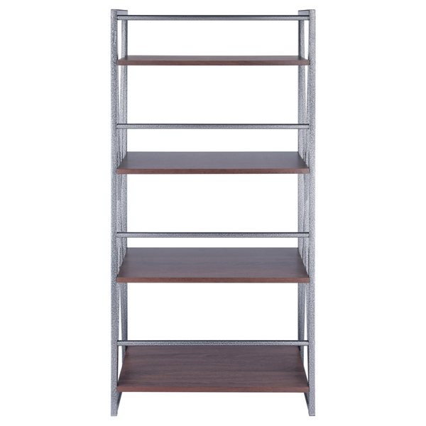 Winsome Wood Isa 4-Tier Shelf - Graphite and Walnut