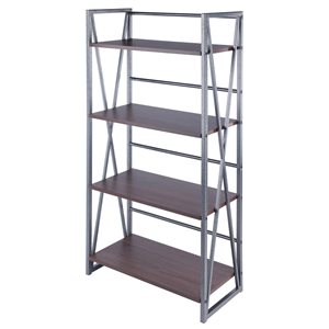 Winsome Wood Isa 4-Tier Shelf - Graphite and Walnut