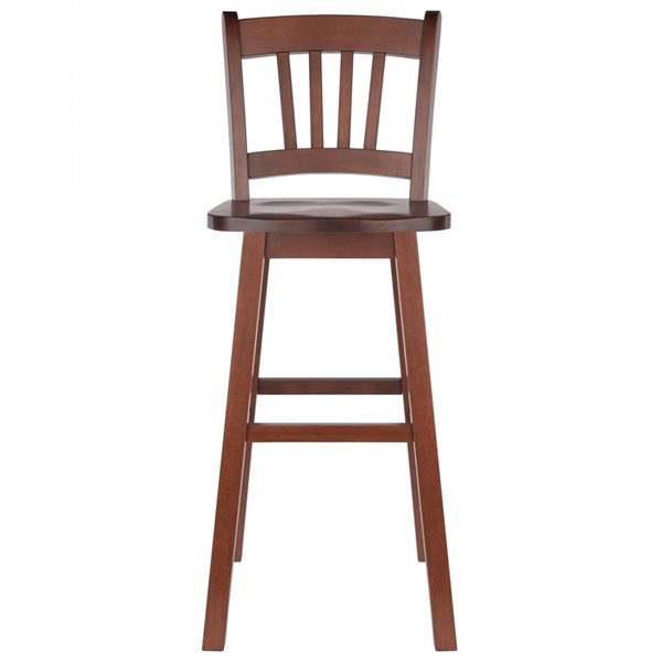 Winsome Wood Fina Walnut Bar Height (27-in To 35-in) Swivel Bar Stool