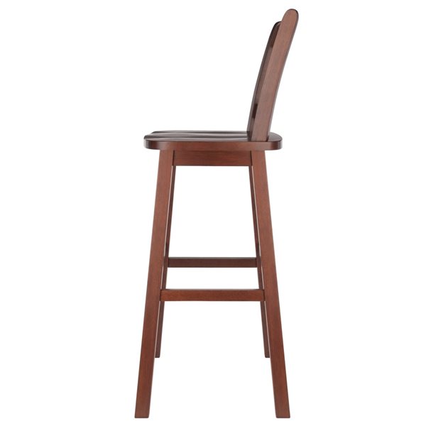 Winsome Wood Fina Walnut Bar Height (27-in To 35-in) Swivel Bar Stool