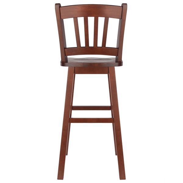 Winsome Wood Fina Walnut Bar Height (27-in To 35-in) Swivel Bar Stool