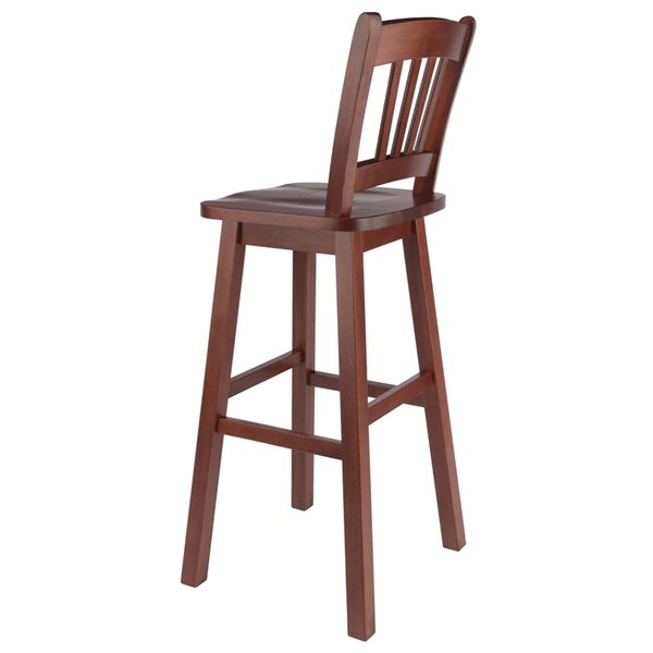 Winsome Wood Fina Walnut Bar Height (27-in To 35-in) Swivel Bar Stool