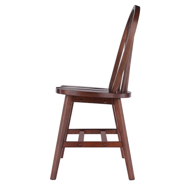 Winsome Wood Set of 2 Windsor Transitional Side Chair Walnut