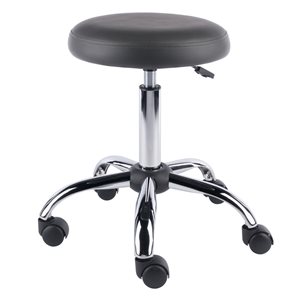 Winsome Wood Clyde Charcoal / Chrome Adjustable Height Upholstered Swivel Bar Stool