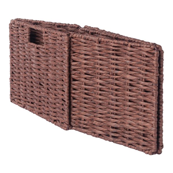 Winsome Wood Tessa 3-Pc Foldable Woven Rope Basket Set - Walnut
