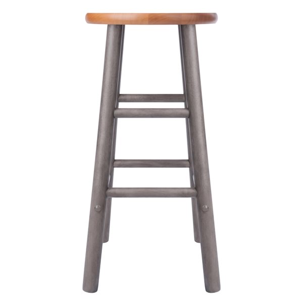 Winsome Wood Huxton Grey / Teak Counter Height (22-in To 26-in) Bar Stool - Set of 2