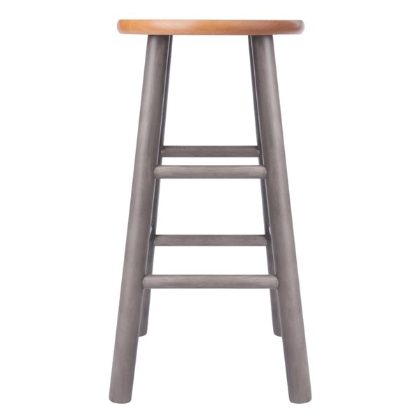 Winsome Wood Huxton Grey / Teak Counter Height (22-in To 26-in) Bar Stool - Set of 2