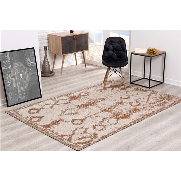 Rug Branch Modern Boho  Rust Beige Indoor/ Outdoor Area Rug - 5x7