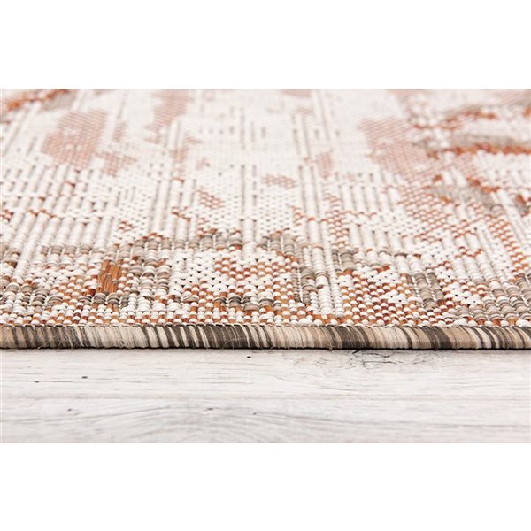 Rug Branch Modern Boho  Rust Beige Indoor/ Outdoor Area Rug - 5x7