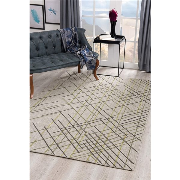 allen + roth Elisa 8 X 8 (ft) Gray Round Indoor Geometric Area Rug in the  Rugs department at