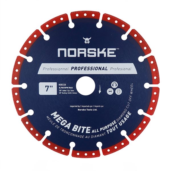 Norske 7-in Wet Cut Only Segmented Turbo Diamond Blade