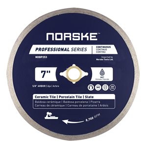 Norske 7-in Continuous Diamond Blade for Wet Cut Only