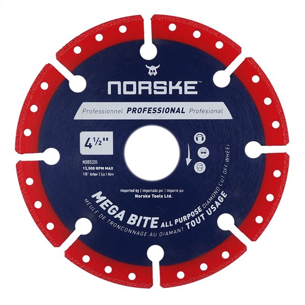 Norske 4 1/2-in Wet Cut Only Segmented Turbo Diamond Blade