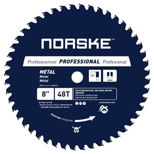 Norske 8-in 48-Tooth Dry Cut Only Tungsten Carbide-Tipped Steel Circular Saw Blade