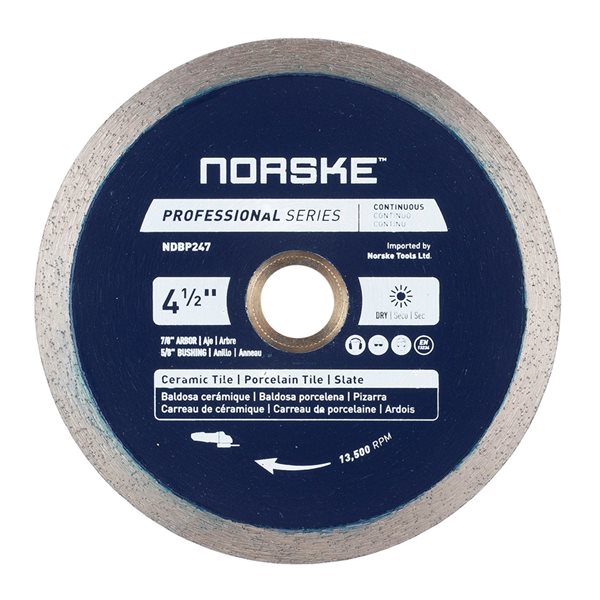 Norske 4 1/2-in Wet Cut Only Continuous Diamond Blade