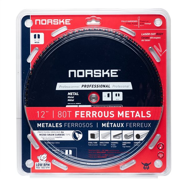 Norske 12-in 80-Tooth Dry Cut Only Tungsten Carbide-Tipped Steel Circular Saw Blade