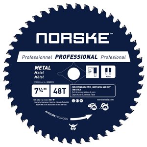 Norske 7 1/4-in 48-Tooth Dry Cut Only Tungsten Carbide-Tipped Steel Circular Saw Blade