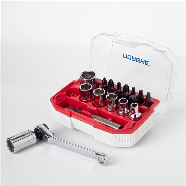Norske Bit and Socket Set with Socket Wrench - 23-Piece