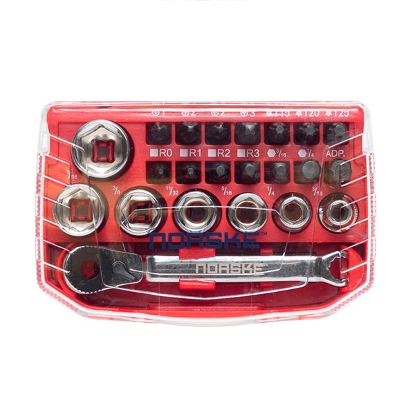 Norske Bit and Socket Set with Socket Wrench - 23-Piece