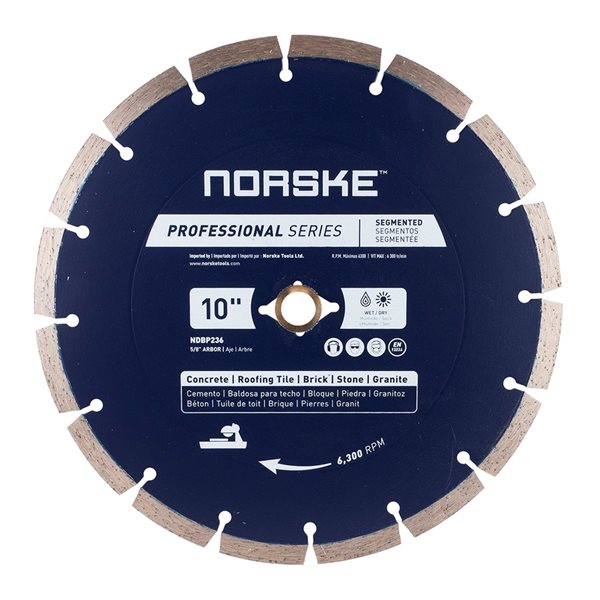 Norske 10-in Dry Cut Only Segmented Diamond Blade