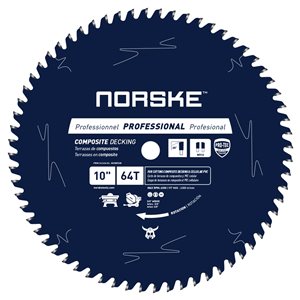 Norske 10-in 64-Tooth Dry Cut Only Tungsten Carbide-Tipped Steel Circular Saw Blade