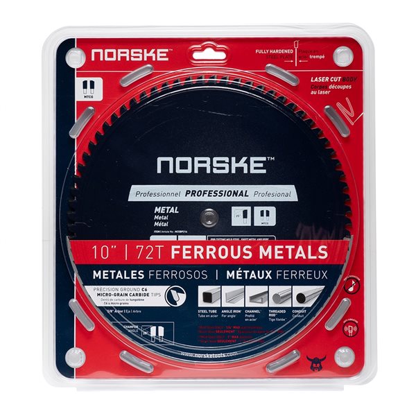 Norske 10-in 72-Tooth Dry Cut Only Tungsten Carbide-Tipped Steel Circular Saw Blade