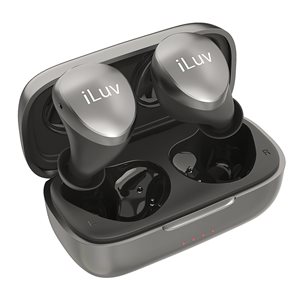 Écouteurs boutons Bubble Gum Air par iLuv sans fil gris sidéral avec Blutooth 5.0