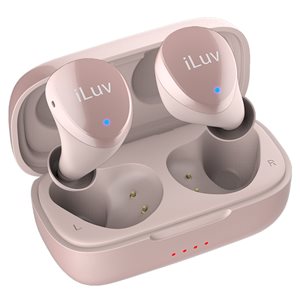 Écouteurs boutons Bubble Gum Air par iLuv sans fil or rose avec Blutooth 5.0
