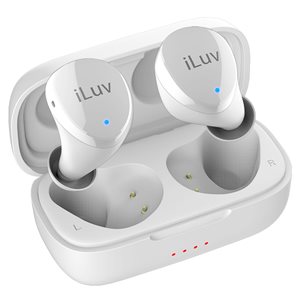 Écouteurs boutons Bubble Gum Air par iLuv sans fil blancs avec Blutooth 5.0