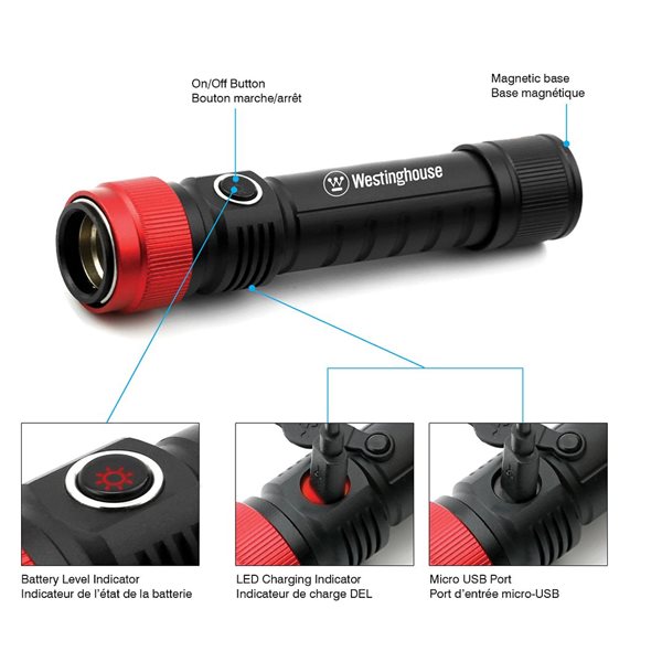 Westinghouse 3-in-1 Rechargeable LED Flashlight (Battery Included)
