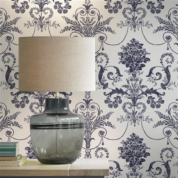 Laura Ashley Romantic Opulence 56sq. ft. Josette Off White and