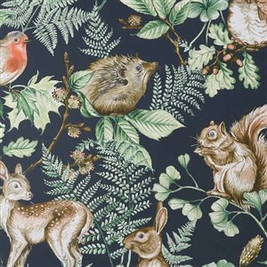 Superfresco Easy Kids at Home 56-sq. ft. Woodland Animals Navy Non-Woven Unpasted Paste the Wall Wallpaper