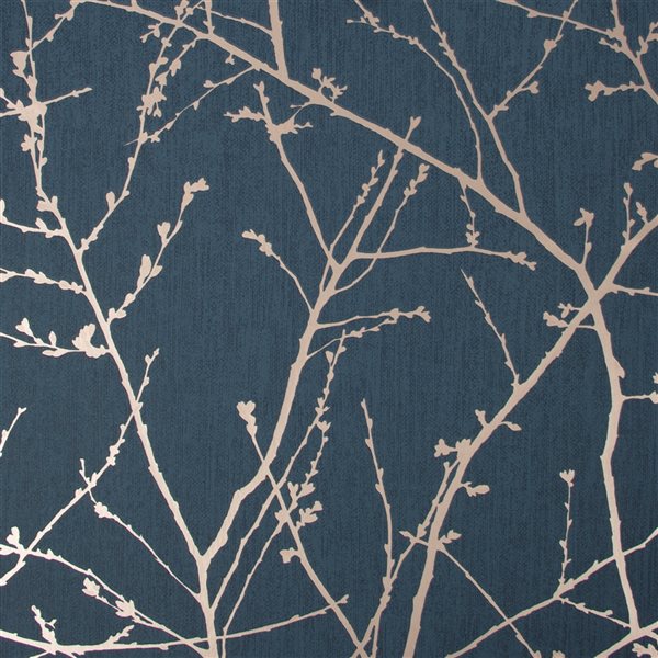 Superfresco Easy Prestige 56-sq. ft. Innocence Navy and Copper Vinyl Textured Ivy/Vines Unpasted Paste the Wall Wallpaper