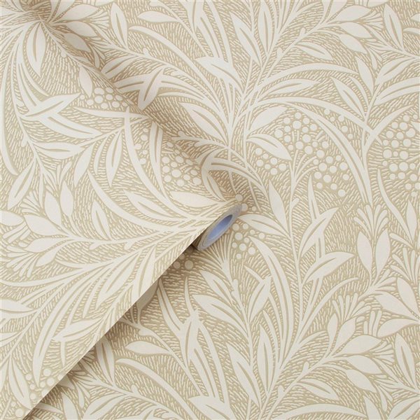 Laura Ashley Country Charm 56-sq. ft. Barley Natural Non-Woven Floral Unpasted Paste the Wall Wallpaper