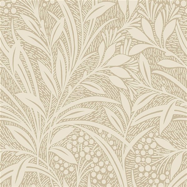 Laura Ashley Country Charm 56-sq. ft. Barley Natural Non-Woven Floral Unpasted Paste the Wall Wallpaper