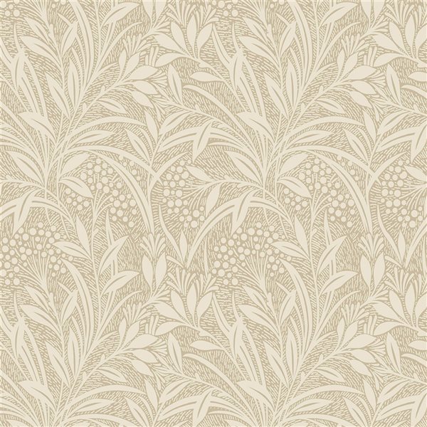 Laura Ashley Country Charm 56-sq. ft. Barley Natural Non-Woven Floral Unpasted Paste the Wall Wallpaper