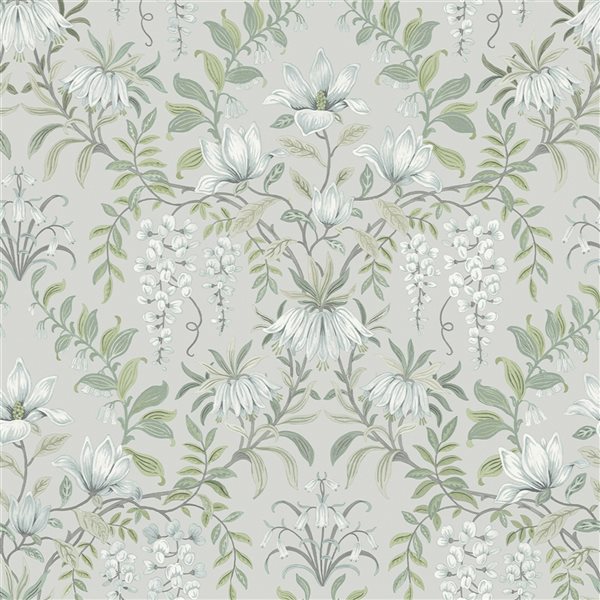 311902194  French Nightingale Sage Floral Scroll Wallpaper  by Chesapeake