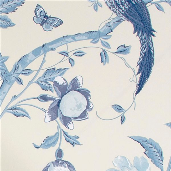 Laura Ashley Romantic Opulence 56-sq. ft. Summer Palace Royal Blue Non-Woven Birds Unpasted Paste the Wall Wallpaper