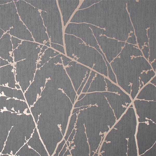 Superfresco Easy Prestige 56-sq. ft. Innocence Charcoal Grey and Copper Vinyl Textured Unpasted Paste the Wall Wallpaper