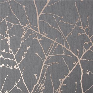 Superfresco Easy Prestige 56-sq. ft. Innocence Charcoal Grey and Copper Vinyl Textured Unpasted Paste the Wall Wallpaper