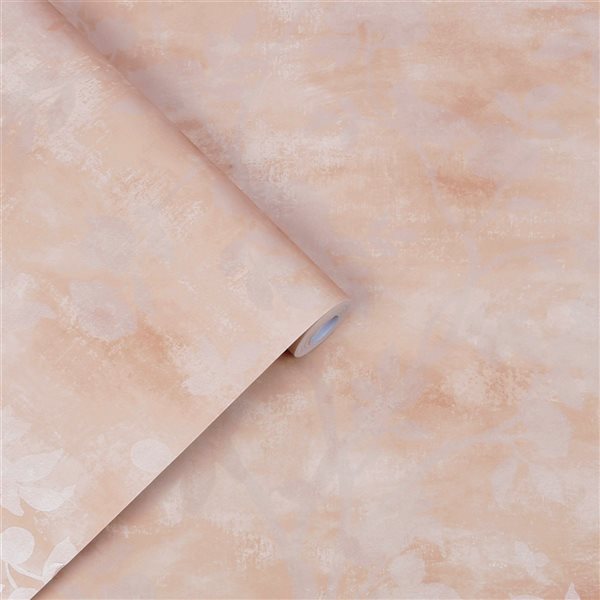Laura Ashley Romantic Opulence 56-sq. ft. Eglantine Silhouette Blush Non-Woven Floral Unpasted Paste the Wall Wallpaper