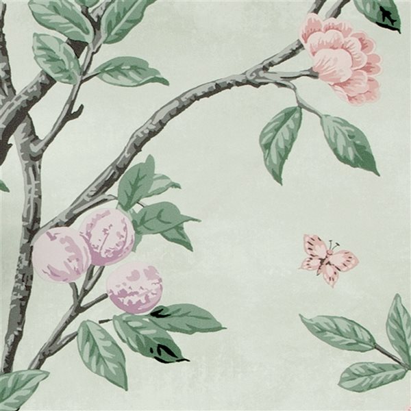 Laura Ashley Romantic Opulence 56-sq. ft. Eglantine Eau de Nil Non-Woven Floral Unpasted Paste the Wall Wallpaper