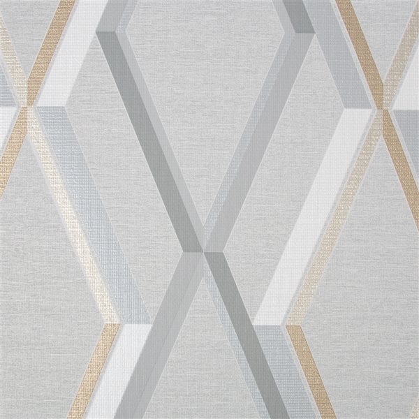 Superfresco Easy Prestige 56-sq. ft. Grey Non-Woven Textured Geometric Unpasted Paste the Wall Wallpaper