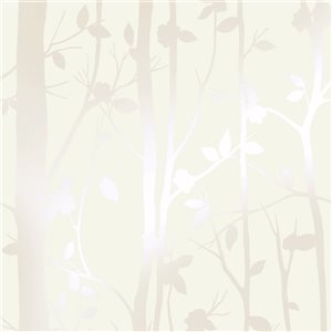 Laura Ashley Country Charm 56-sq. ft. Cottonwood Pearlescent White Non-Woven Unpasted Paste the Wall Wallpaper