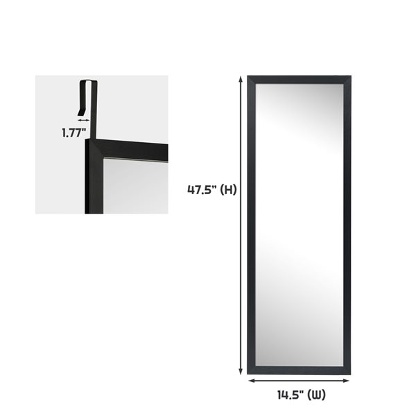 Costway 47.5-in x 14.5-in Rectangle Black Framed Wall Mirror