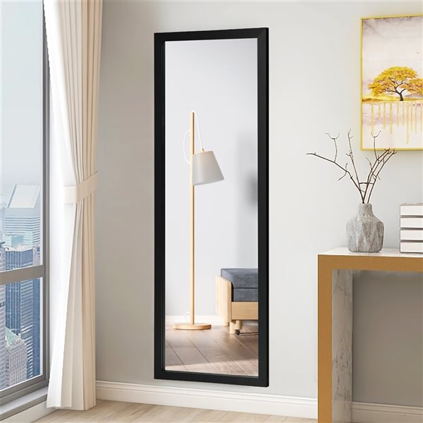 Costway 47.5-in x 14.5-in Rectangle Black Framed Wall Mirror