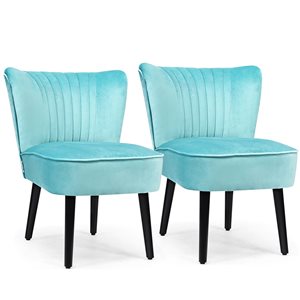 Costway Modern Turquoise Accent Chair - Set of 2