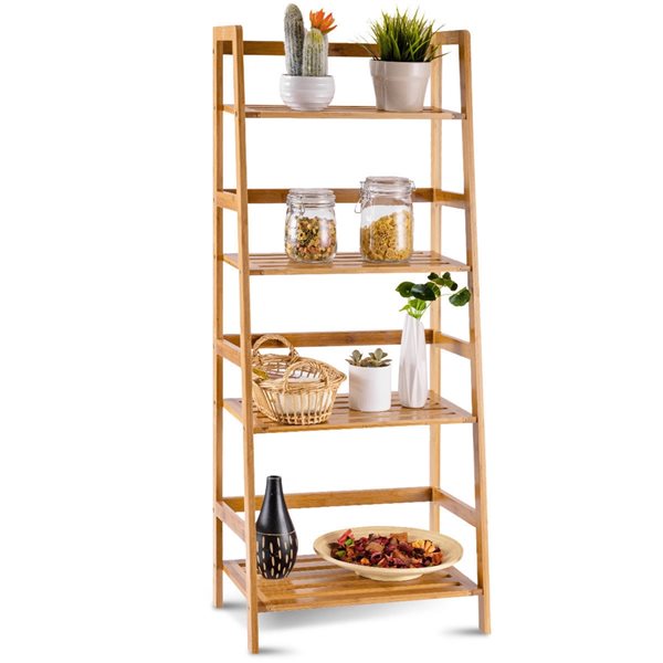 Costway 47.5-in Brown Indoor Rectangular Wood Plant Stand