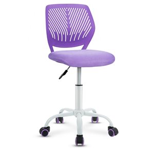 Costway Purple Contemporary Ergonomic Adjustable Height Swivel Task Chair